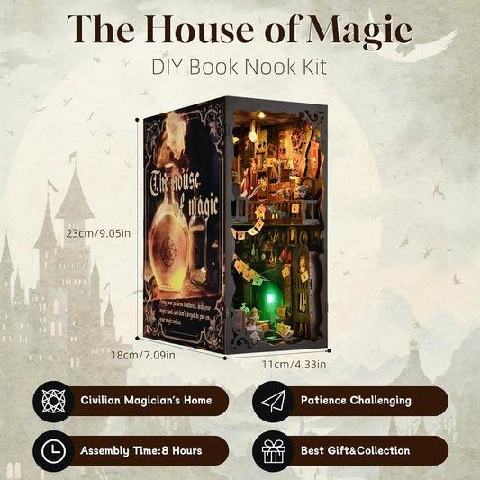 🏠 Book Nook “The House of Magic” – DIY Diorama of Magic School with LED Lights