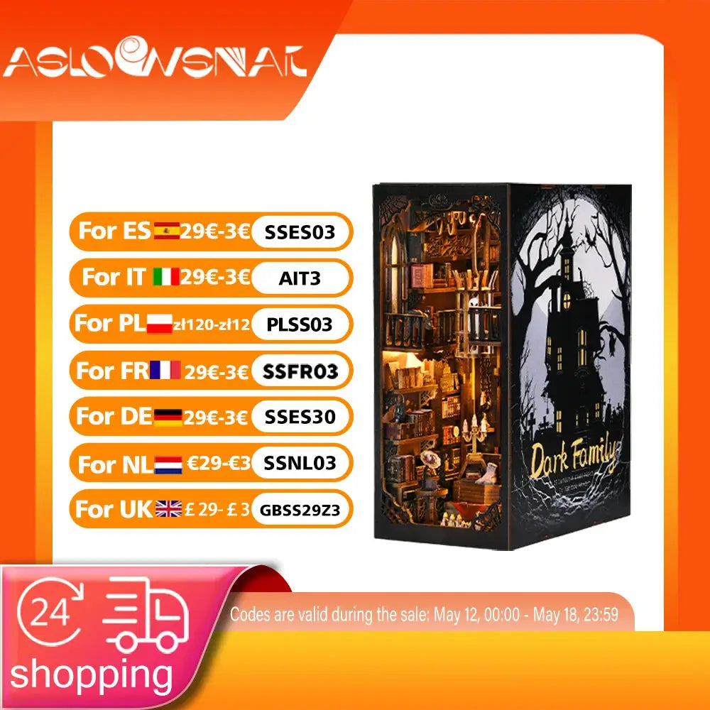 Book Nook "Dark Family" – DIY Gothic Diorama Kit for Bookshelf