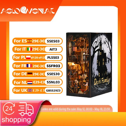 Book Nook "Dark Family" – DIY Gothic Diorama Kit for Bookshelf